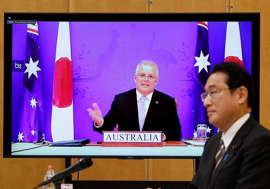 日本首相岸田文雄与澳大利亚总理莫里森