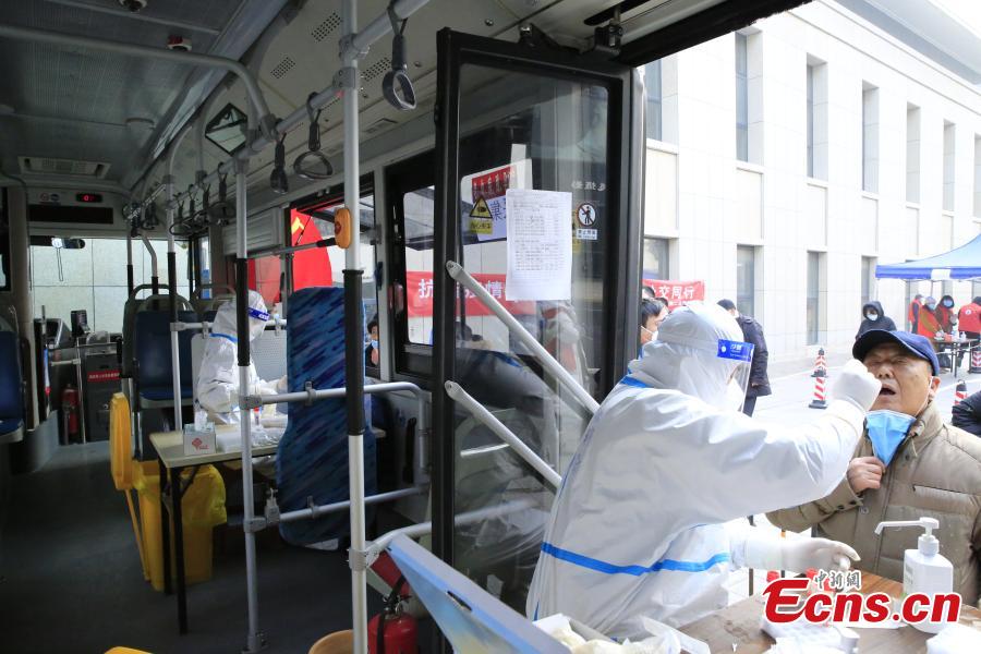 <p>The bus was converted into a COVID-19 testing point, making it easier for local residents to get tested as the fourth round of citywide COVID-19 testing kicked off in Zhengzhou on Sunday.</p>