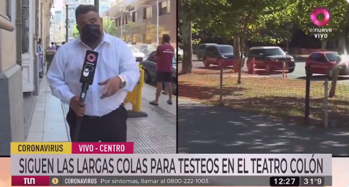 一名阿根廷电视台记者在直播时突然晕倒。