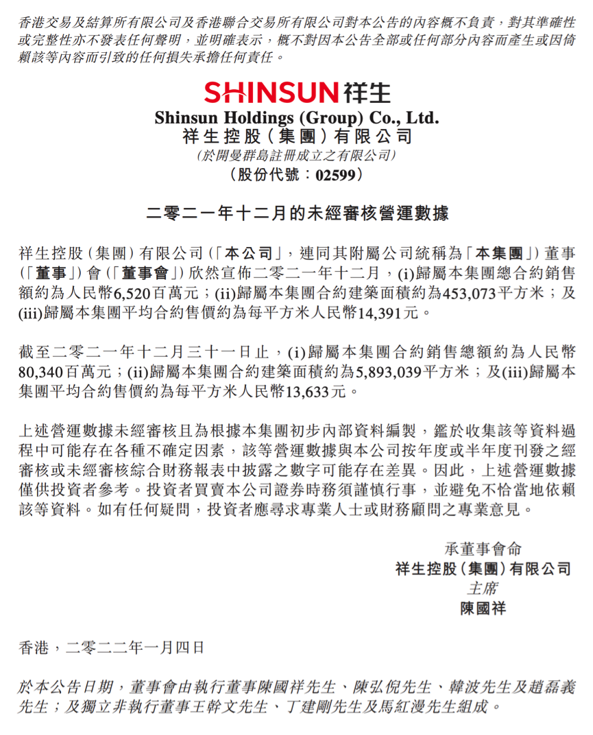 图片来源:祥生控股官方公告