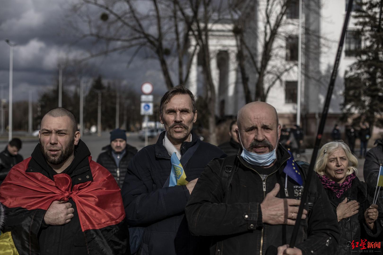 ▲乌克兰人上周六（19日）在全国各地聚集，参加2014年革命的纪念活动