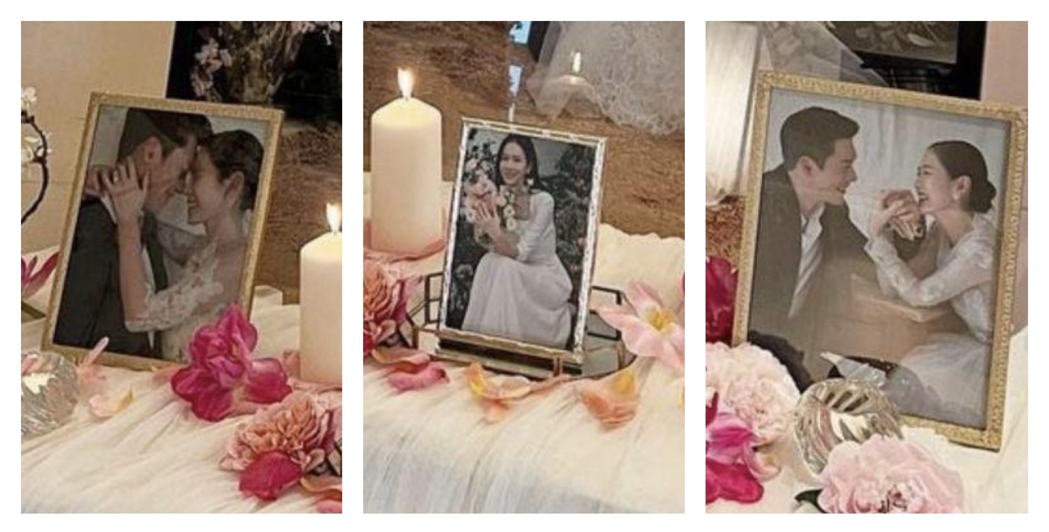 婚礼现场曝光的三张婚纱照