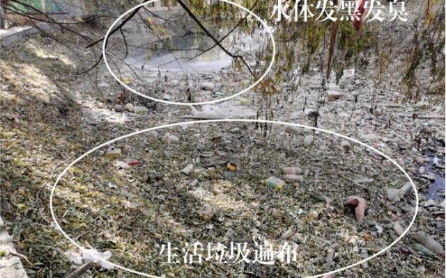 前期暗查发现,吉雄干渠部分河段水体发黑发臭,生活垃圾遍布。图源生态环境部