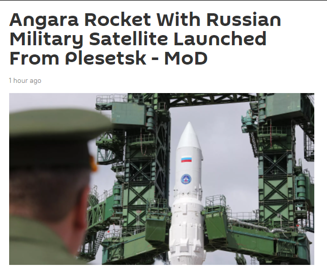 俄罗斯轻型版“安加拉”火箭（俄罗斯卫星网报道截图）