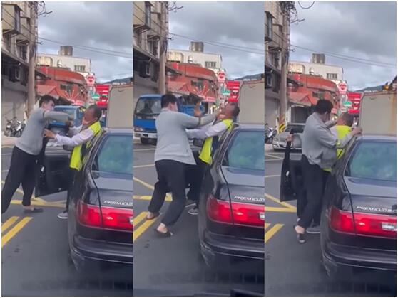男子疑因行车纠纷当街殴打77岁老人（图片来源：台媒）