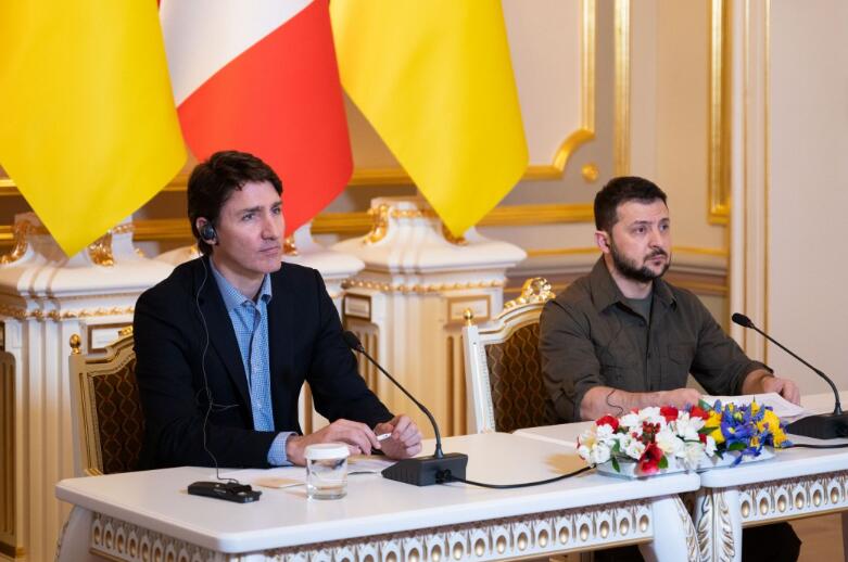 特鲁多与泽连斯基共同参加G7领导人视频会议 图片来源：乌克兰总统办公室