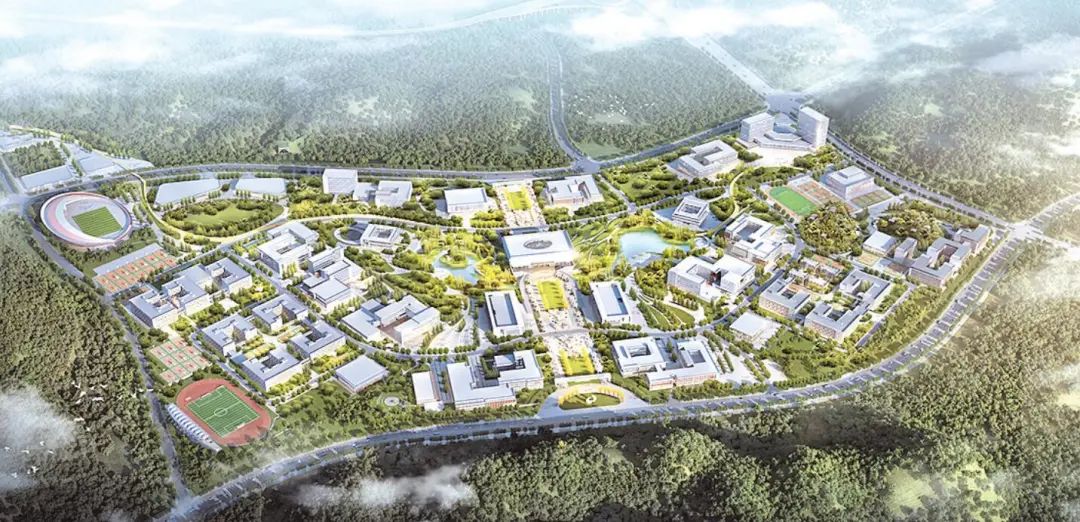 贵州轻工职业技术学院科技新城新校区一期建设项目规划效果图。