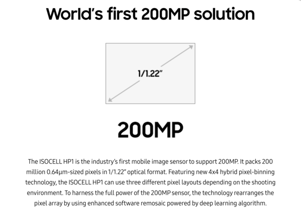 三星2亿像素传感器HP1将上市 moto新机首发小米随后