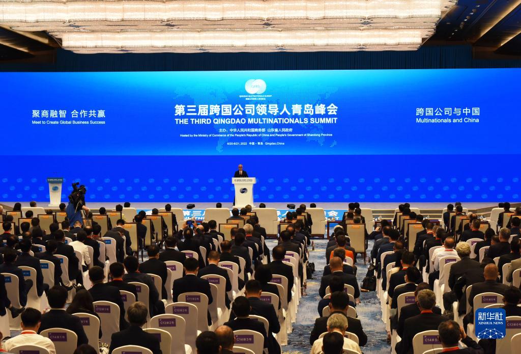 6月19日,跨国公司代表在峰会开幕式上发言。
