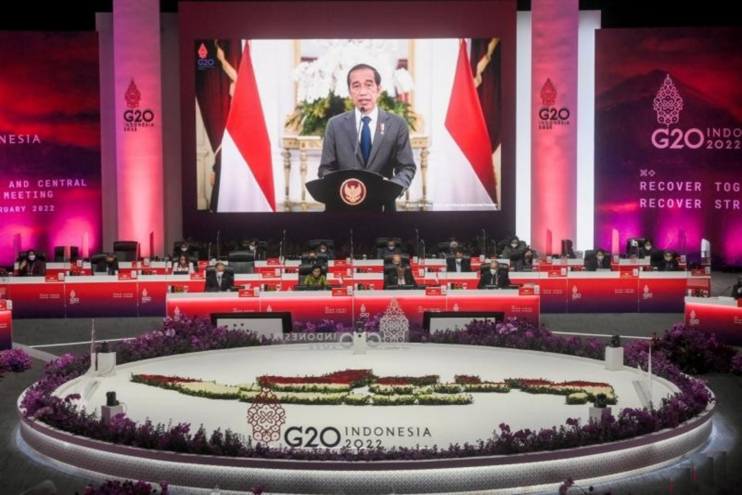 佐科在今年2月于G20财长和央行行长会议上致词