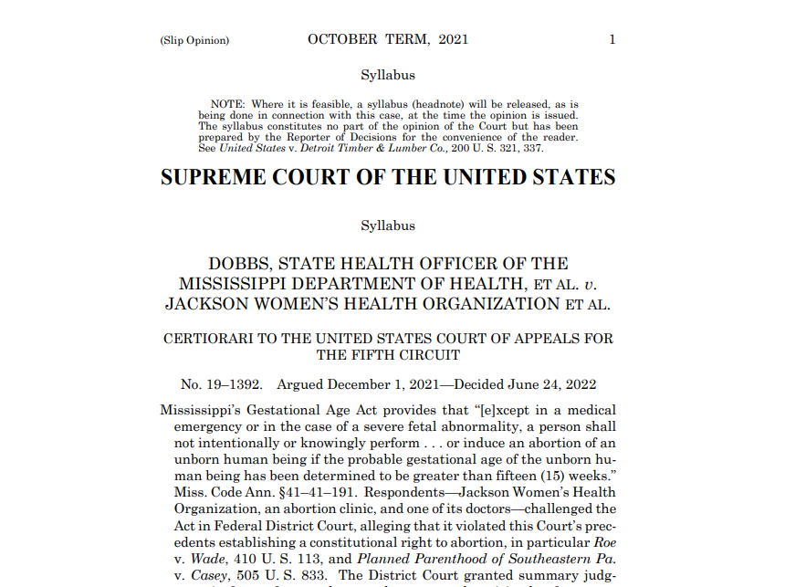 (载入史册的判决书,来源:美国高院)