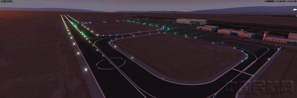 新視景引擎渲染的嘉峪關機場黃昏效果圖