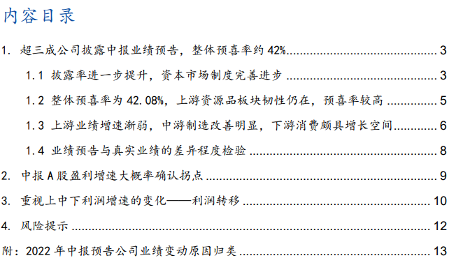 国元策略丨上游增速渐弱,利润转移已现——2022年A股中报业绩预告分析