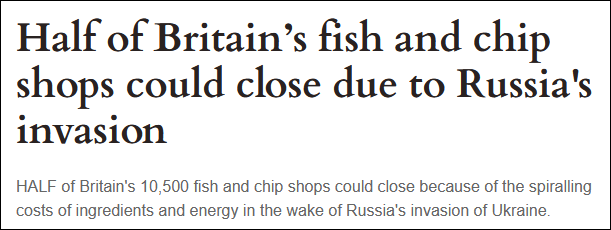 成本飙升 英国近半炸鱼薯条店或被迫关闭