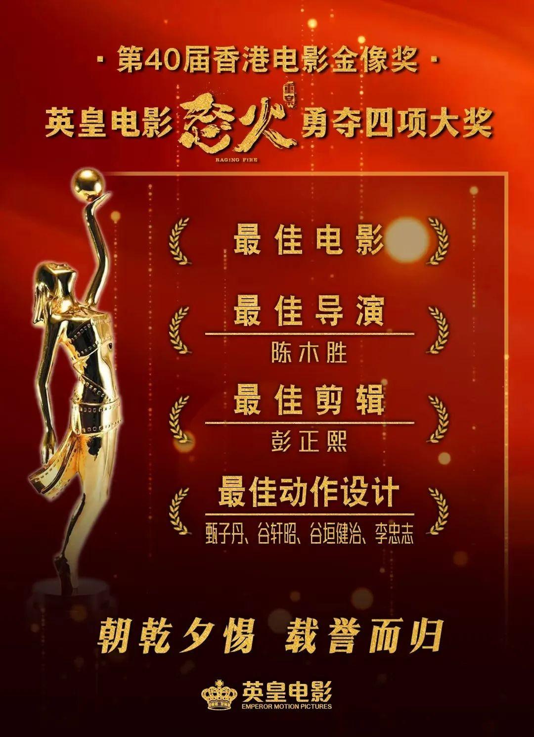 《怒火·重案》斩获4项金像奖荣誉