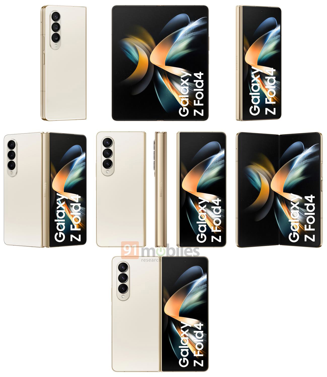 三星Galaxy Z Fold 4/Flip 4所有颜色版本渲染图流出