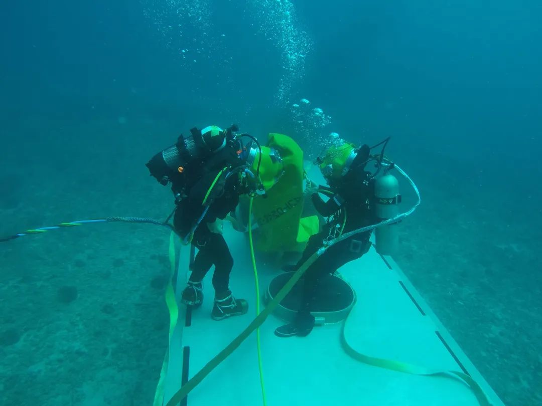 将沉物打捞出水。