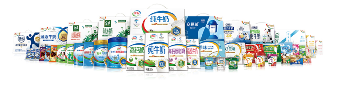 伊利、蒙牛各自的产品矩阵 图源:公司官网