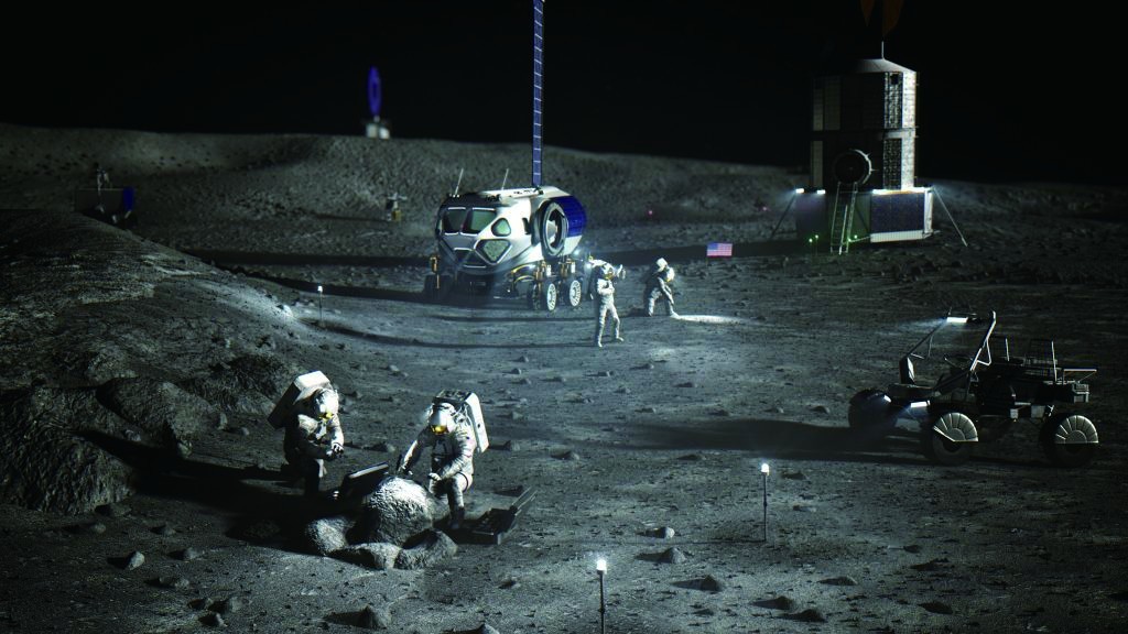 “阿尔忒弥斯大本营”月球基地想象图
