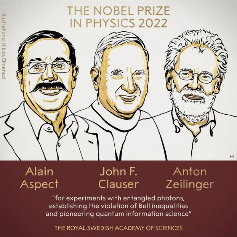 量子纠缠研究终于获奖了！2022诺贝尔物理学奖揭晓，三位科学家分享 第1张