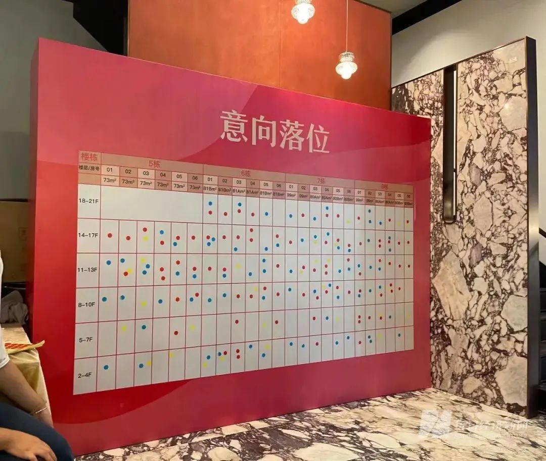 深圳市宝安区某项目展厅内客户购房意向落位图 每经记者 甄素静 摄