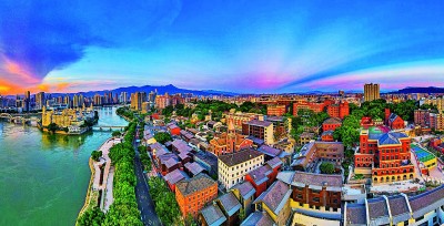 “闽江之心”核心区的烟台山历史风貌区。石美祥摄/光明图片