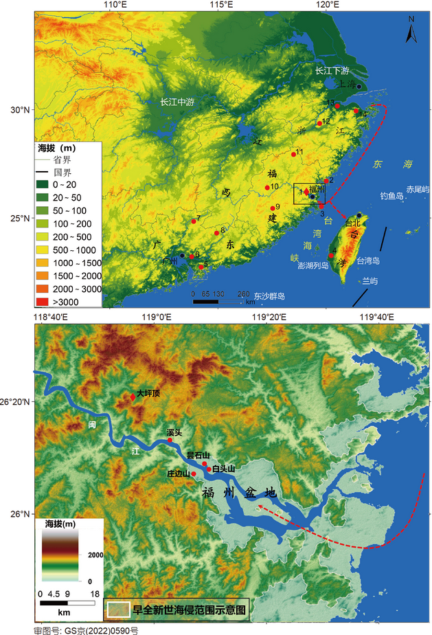 采样遗址位置（图源：《中国科学: 地球科学》）