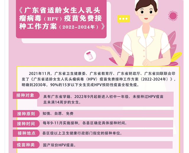 图说：广东省卫健委所发布的HPV疫苗接种方案介绍 （来源：广东省卫健委截图）