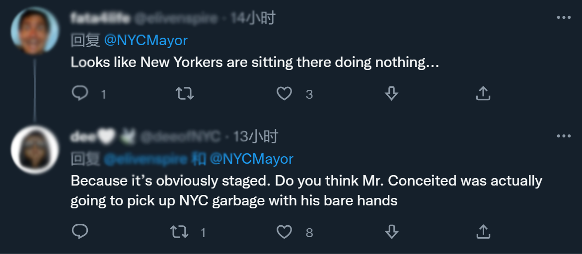 纽约市长亲自上地铁捡垃圾，遭网民群嘲……