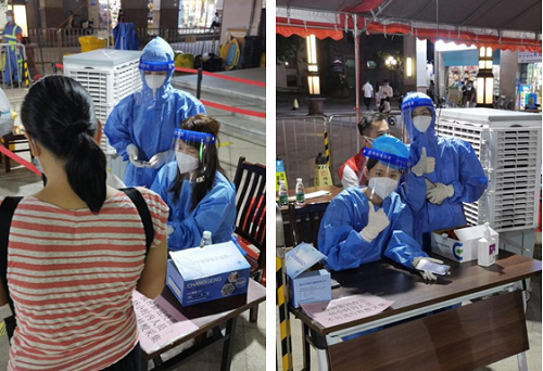 图:博众党支部党员突击队参与核酸检测工作