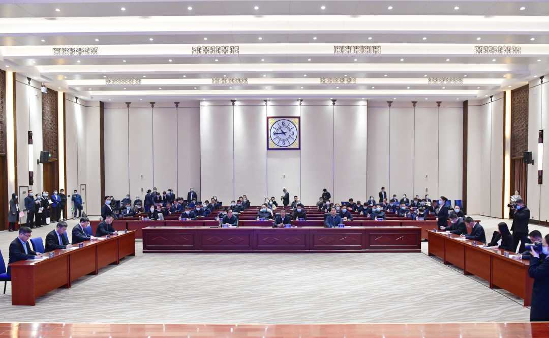 金融支持河南省鹤壁市建设新时代高质量发展示范城市线上集中签约仪式现场。宋学鹏  摄