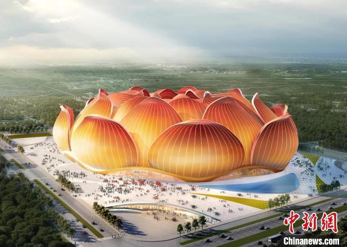 恒大2020年4月16日发布的广州恒大足球场日景鸟瞰图。 图源:恒大集团