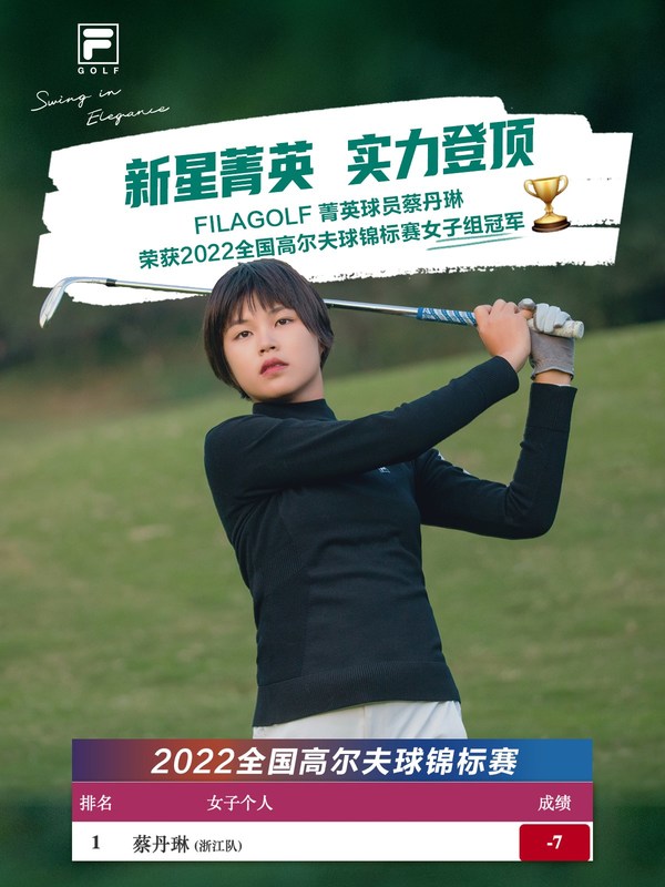 FILAGOLF(斐乐高尔夫)新星菁英团成员——蔡丹琳,FILA高尔夫助力中国高球发展