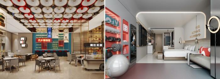 原拓酒店(左)&缤跃酒店(右)
