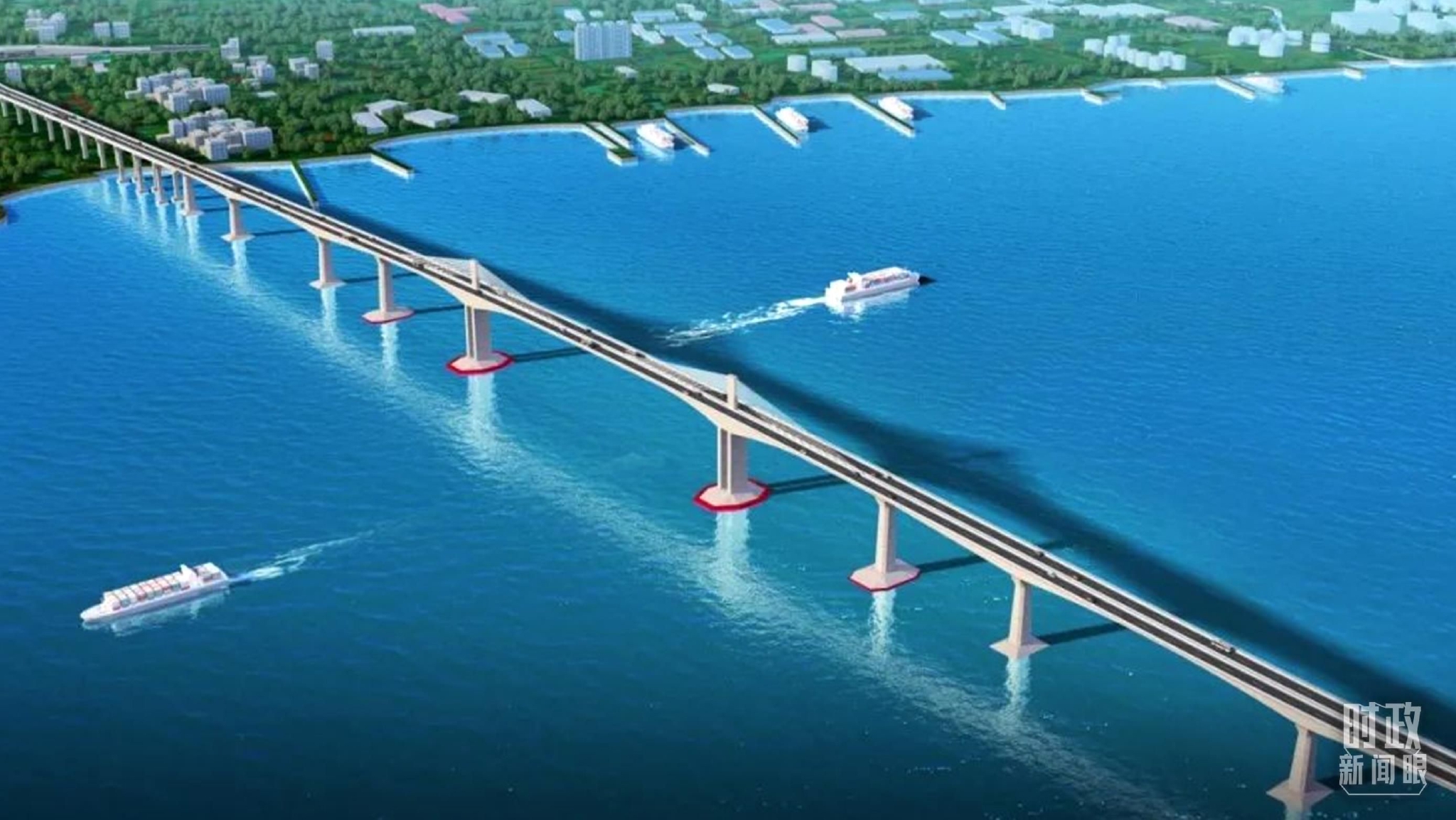 △2021年10月，由中企承建的菲律宾达沃—萨马尔岛大桥正式开工。这是大桥效果图。（资料图）