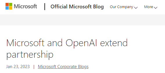 加码豪赌人工智能！微软官宣向大火的OpenAI追加数十亿投资
