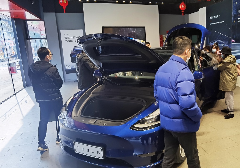 特斯拉Model Y 图片来源:每日经济新闻 郑得锐 摄