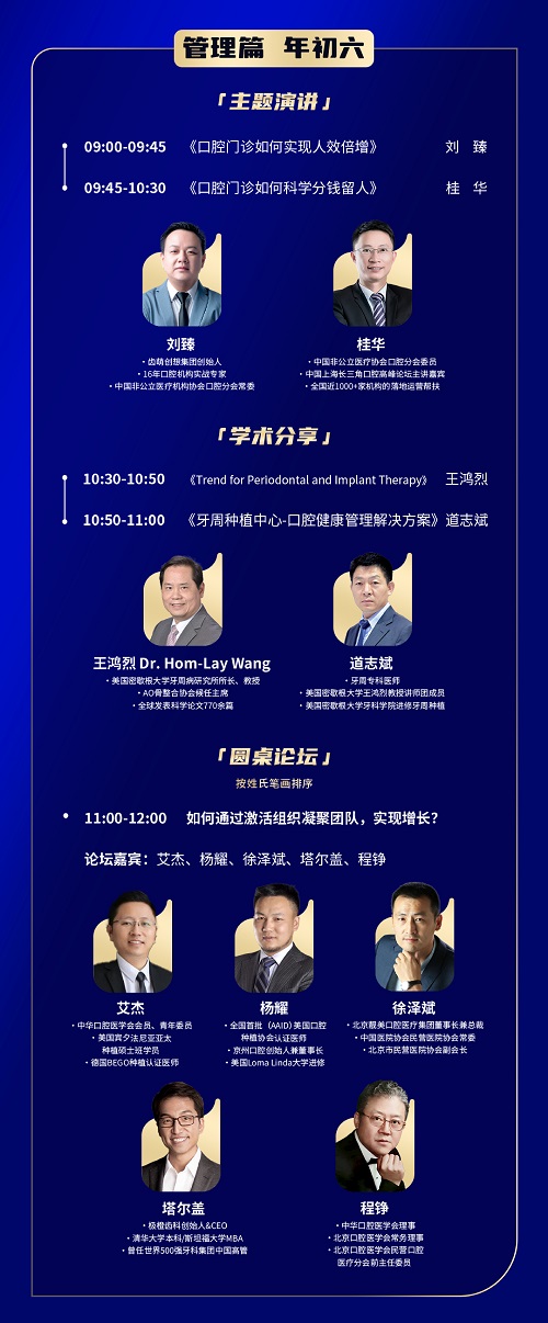 ▴2023开年口腔经营管理公益直播参会嘉宾及日程安排