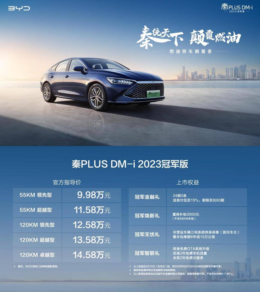 售价10.58万-14.58万元，比亚迪秦PLUS DM-i正式上市 - 牛车网