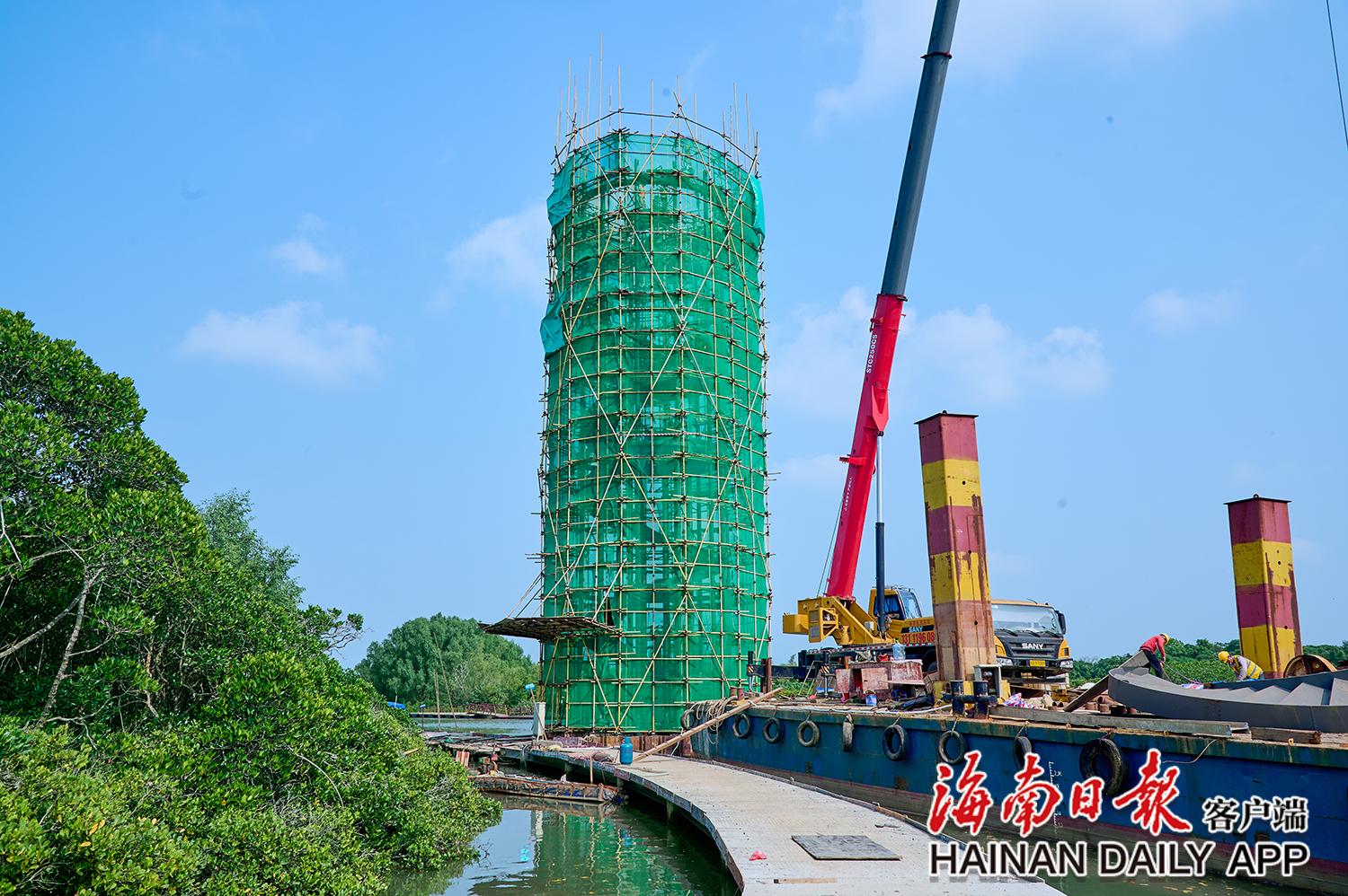 海南东寨港科研观测塔“月之塔”项目基础工程完工5 海南东寨港科研观测塔“月之塔”项目基础工程完工
