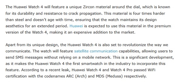 手表也要“捅破天”！华为Watch 4将支持卫星通信：与P60同期发