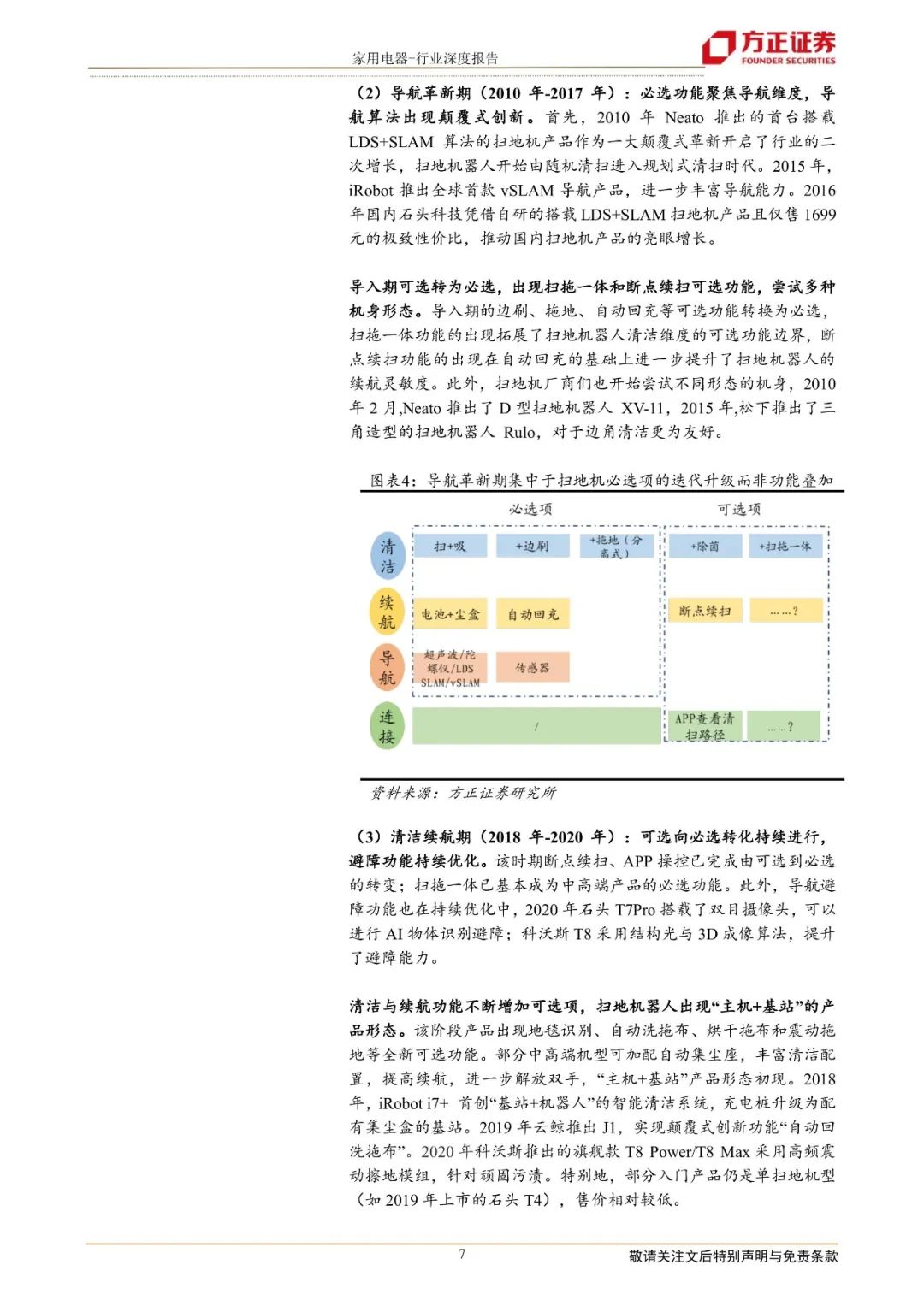 【方正家电】扫地机器人行业系列深度产品篇:基于“进化”模型探索扫地机必选可选功能未来,降本助力价格下探实现行业放量