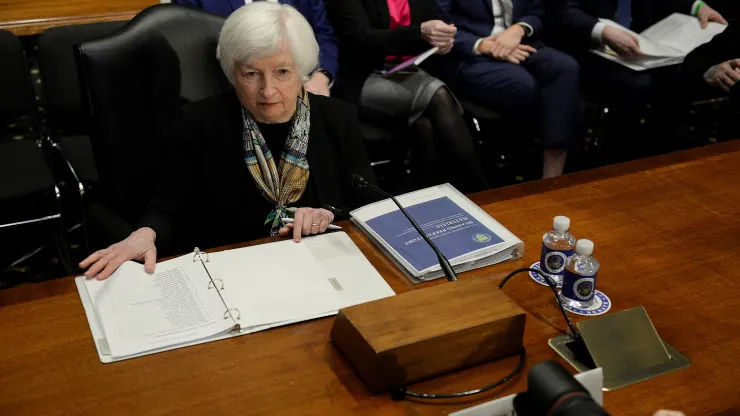 3月16日,耶伦出席参议院财政委员会关于联邦预算的听证会 图源:CNBC
