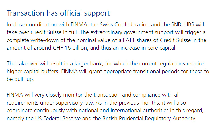 瑞信股权尚有价值 为何AT1债券投资人一分钱都拿不回来？