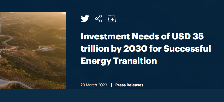 国际可再生能源署警告：全球能源转型已偏离正轨
