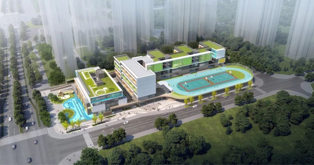 文园小学及文园幼儿园效果图。文园中学教育集团供图
