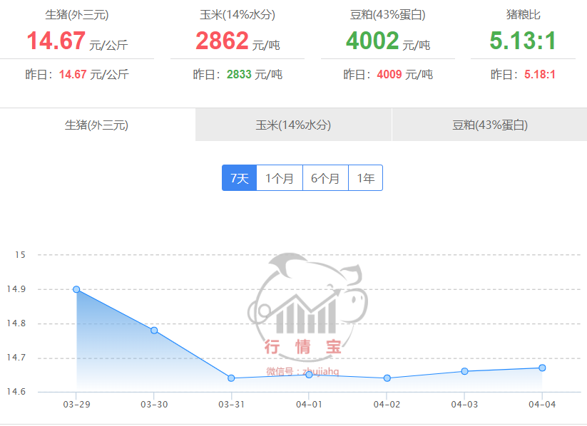 2023年4月5日国内生猪价格一览