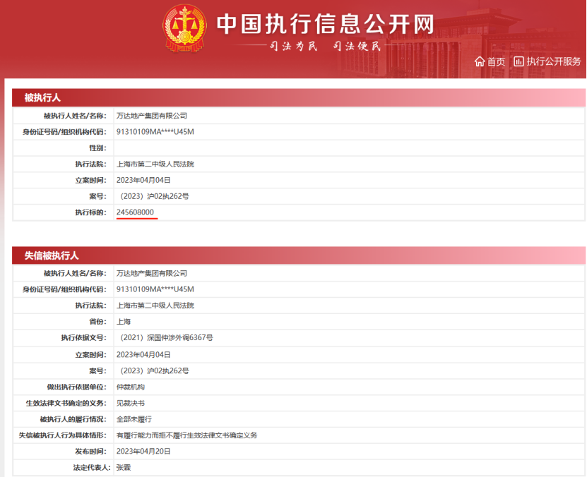 令人意外！万达地产集团成失信被执行人，10个