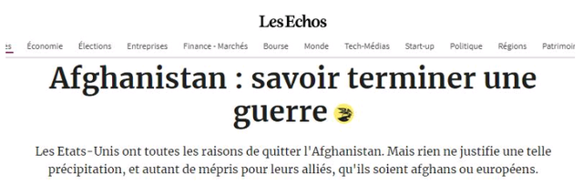 法國媒體嘲諷美軍拋棄“不讓任何人掉隊”承諾、拋下“多年來冒著生命危險支持他們的阿富汗盟友”