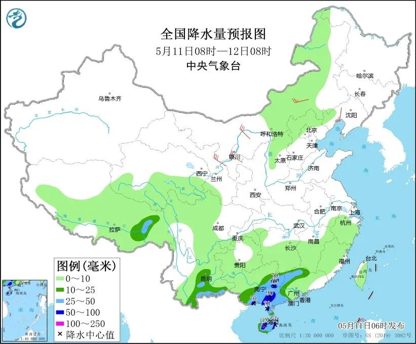 未来三天全国天气预报（5月11日）
